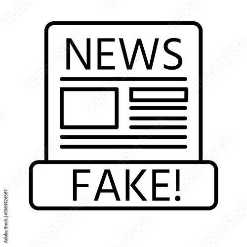 fake news line icon with editable stroke