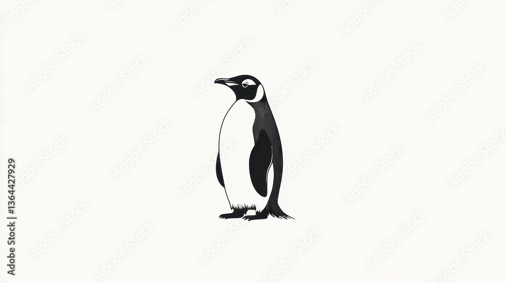 Naklejka premium Antarctic Penguin Bird Wildlife Animal Illustration.