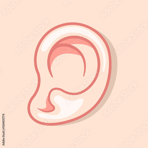 Close up of human left ear illustration