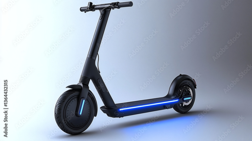 Modern Electric Scooter with LED Accents
