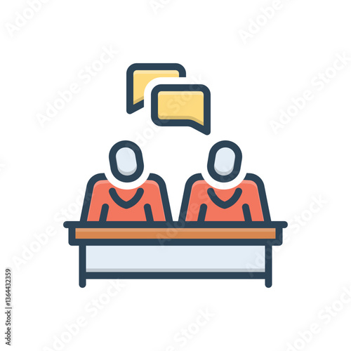 Color illustration icon for communication