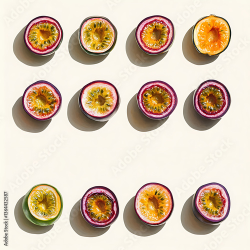 Watercolor Yellow Passionfruit with Green Leaves – Hand-Painted Tropical Fruit Illustration