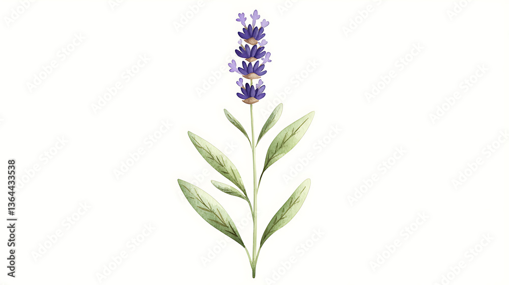 Obraz premium A purple flower with green leaves