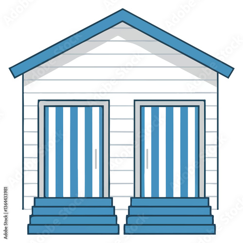 Beach hut with stairs