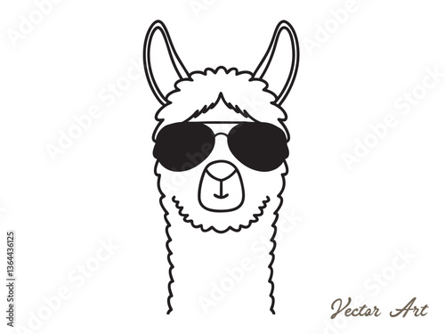 llama vector silhouettes, outline vector drawing on a white background
