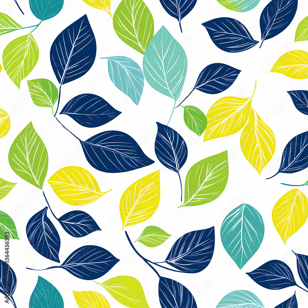 Obraz premium Colorful Leaf Pattern Background Design