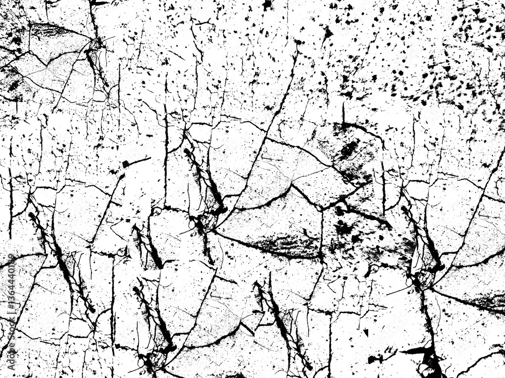 Obraz premium Concrete wall texture with cracked surface. Old concrete wall with cracked flaking paint, closeup of cracks and fissures of peeling paint on a transparent background