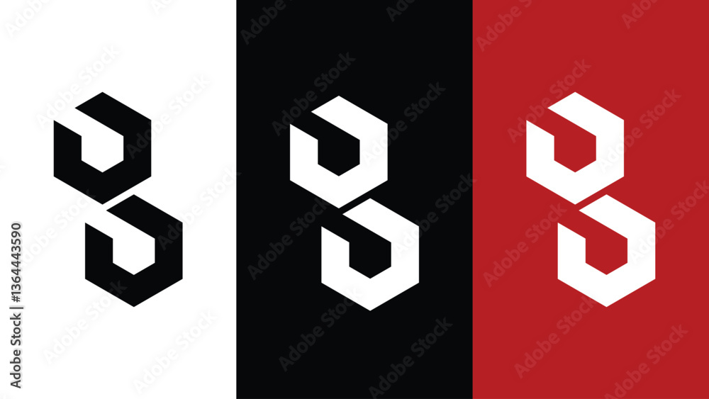 Fototapeta premium This image shows a logo formed by two stylized, stacked shapes that resemble the number 