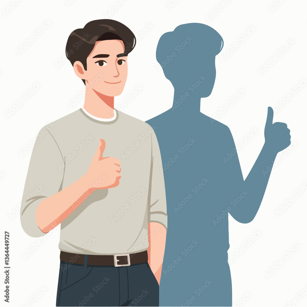 Vector pose of a bussinessman giving a thumbs up as a sign of approval Vector pose of a bussinessman giving a thumbs up as a sign of approval