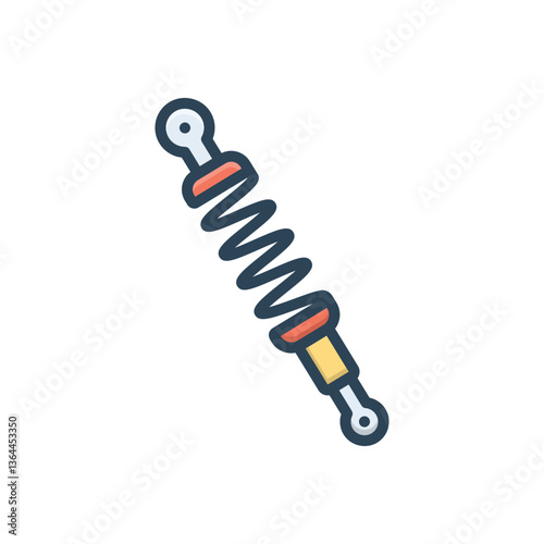 Color illustration icon for spring shock