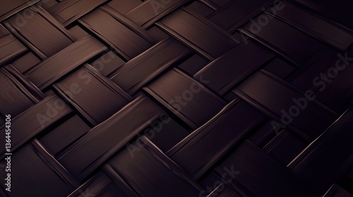 Close-up view of dark brown woven pattern.