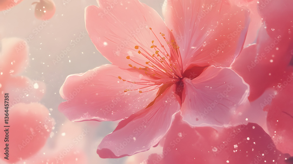Fototapeta premium closeup, nature, plant, flora, leaf, grass, flowers, isolated, spring, stem, bud, bloom, fresh，design, bright, illustration，pattern, film, abstract, vector，pattern, texture, flower, pink, garden, blos