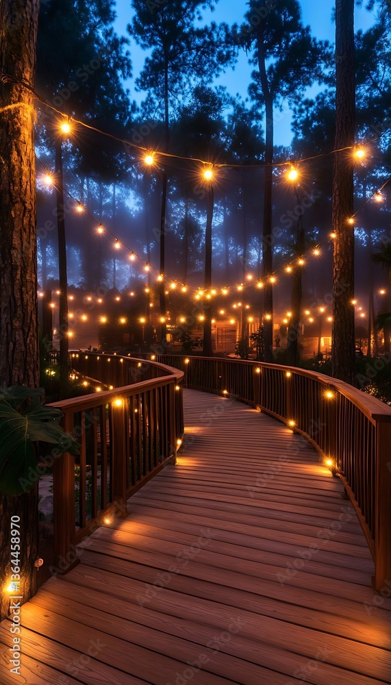 Fototapeta premium Misty Pathway at Night