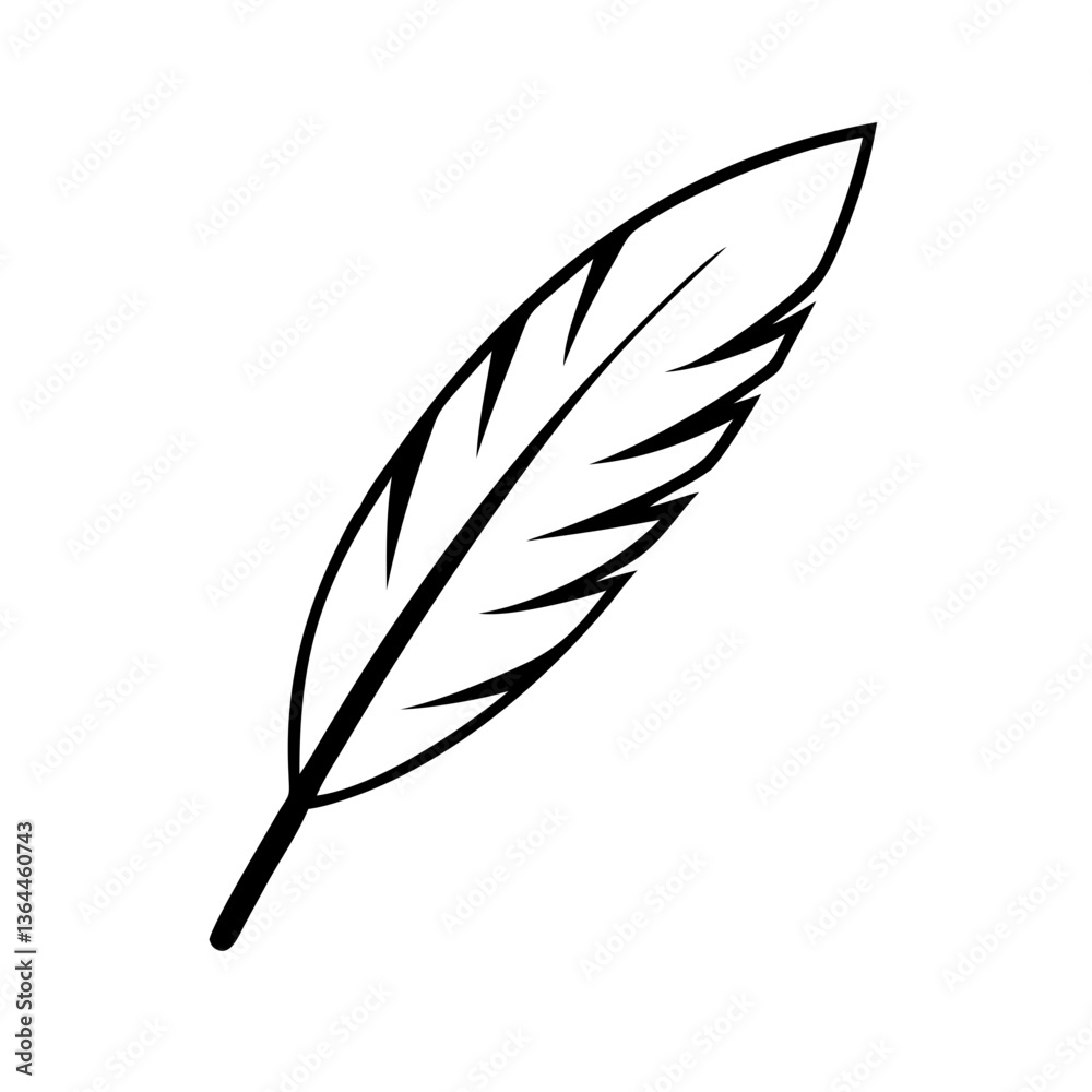 feather in a flat style silhouette Vector feather in a flat style silhouette Vector