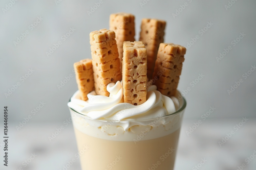 Wafers in whipped cream cup