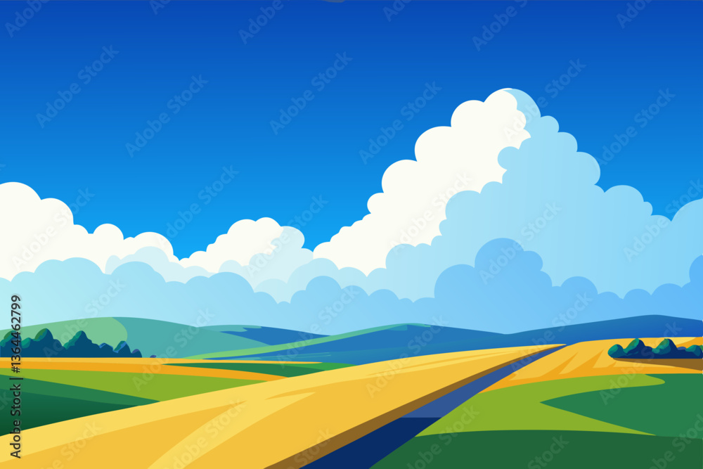 Obraz premium summer landscape with road