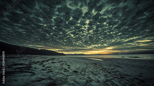 Lake Pukaki pebble shore road mountain view dramatic sky sunset reflection distant peak landscape New Zealand scenic nature outdoor travel terrain calm water natural environment remote peaceful