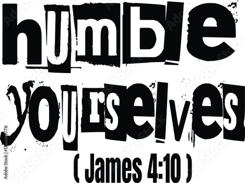 Humble Yourself Elegant Bible Verse Typography Template | Inspirational Christian Quotes | Faith-Based Scripture Design for T-Shirts, Prints & Digital Art"