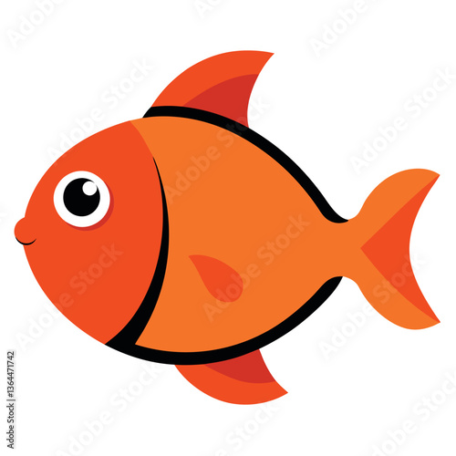 Red fish cartoon isolated