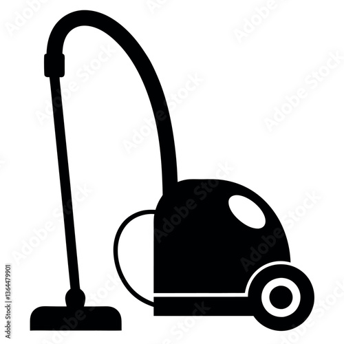 Silhouette of  a vacuum cleaner on a white background. 