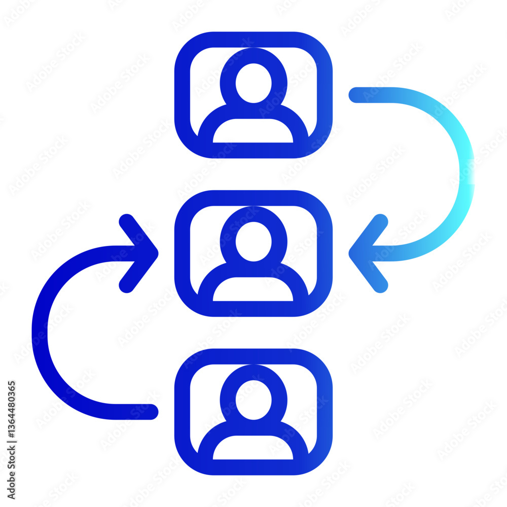Fototapeta premium Group Dynamics Icon Line Gradient Style for Team Building Pack Icon Themes