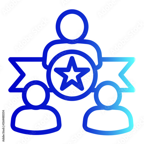 Leadership Icon Line Gradient Style for Team Building Pack Icon Themes