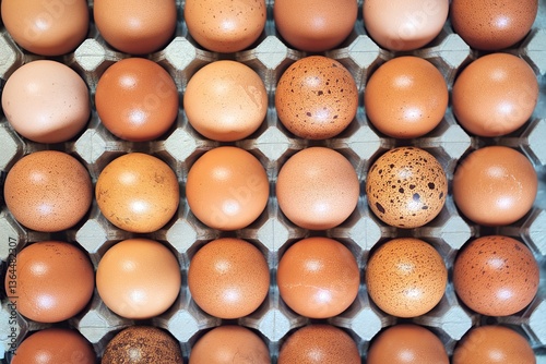 24 eggs in tray photo in top view