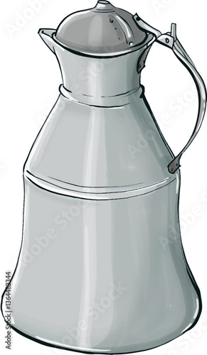 Old rusty canister. Metalware used to heat water in Turkey in the past. Traditional Turkish items. (Turkish name is: Güğüm)