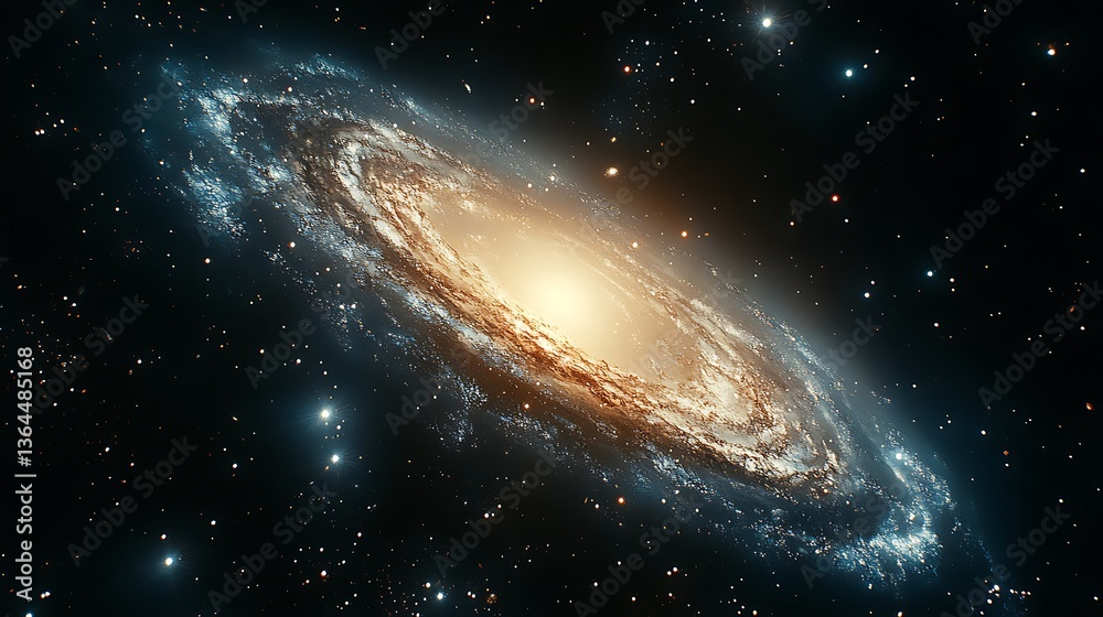 Naklejka premium Spiral galaxy in deep space. (3)