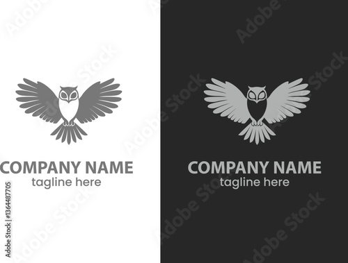  Gray Owl vector, A cute owl charcter graphics