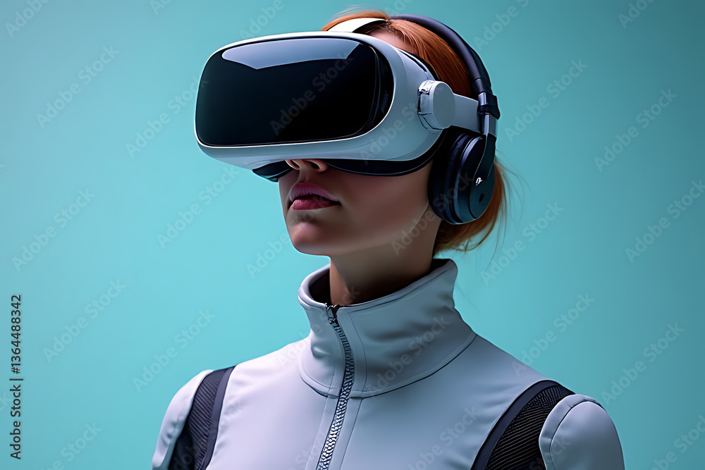 Virtual reality experience modern studio image high-tech close-up immersive technology Virtual reality experience modern studio image high-tech close-up immersive technology