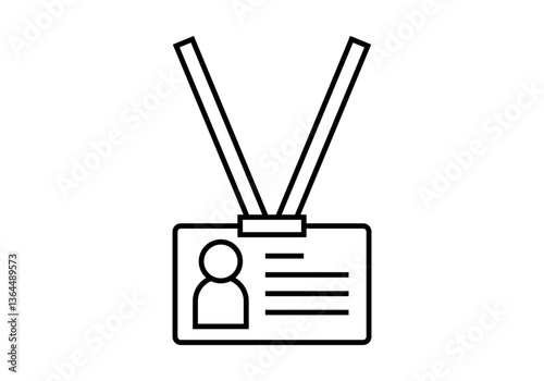 Icono negro de acreditación de persona