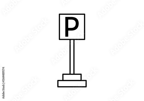 Icono negro de señal de aparcamiento