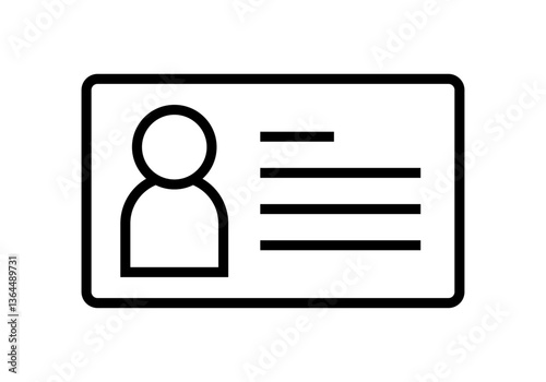 Icono negro de carnet identificativo en fondo blanco