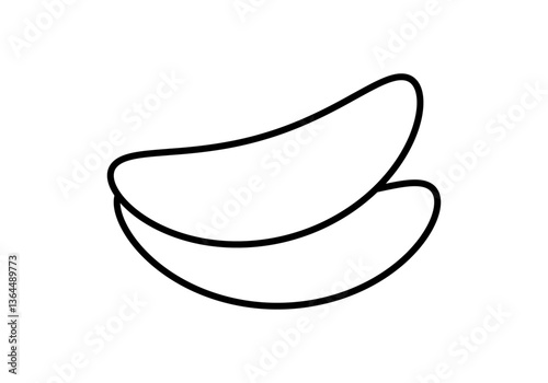 Icono negro de dos patatas fritas en fondo blanco