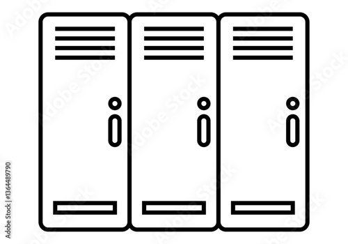 Icono negro de taquillas en fondo blanco
