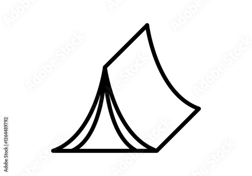 Icono negro de tienda de campaña en fondo blanco