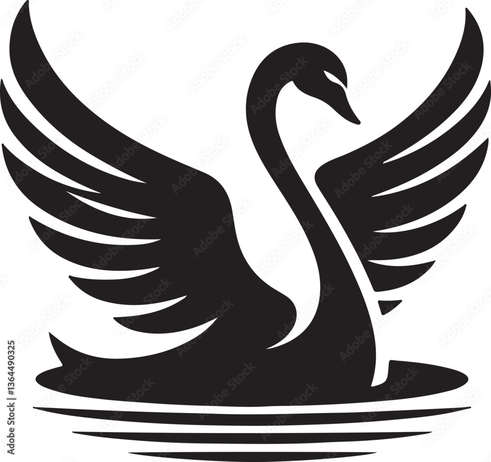 Obraz premium black and white swan