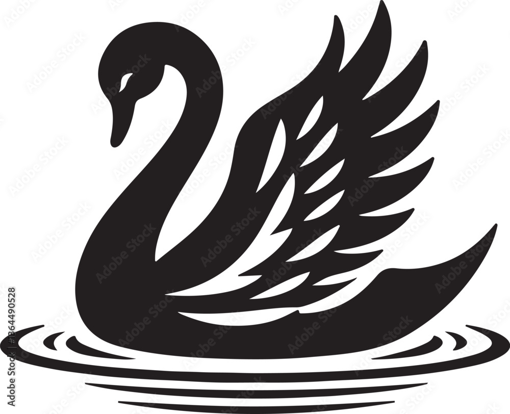 Obraz premium black swan vector
