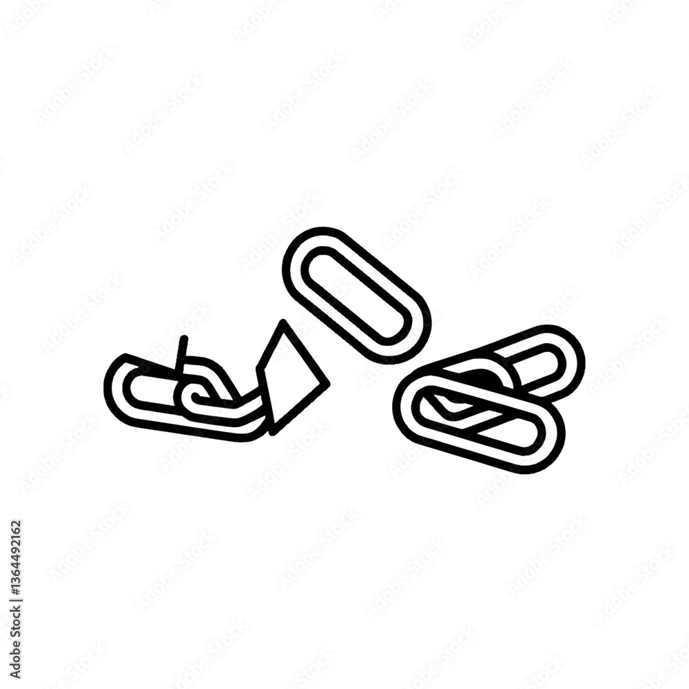 Broken Chains Minimalistic Outline SVG Vector, line art Broken Chains Minimalistic Outline SVG Vector, line art