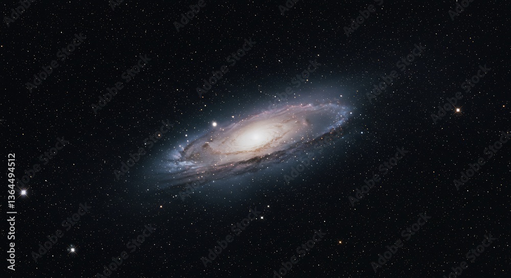 Naklejka premium Stunning Spiral Galaxy in Deep Space. AI Generated