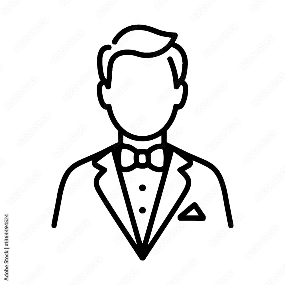 Groom Minimalistic Outline SVG Vector, line art Groom Minimalistic Outline SVG Vector, line art