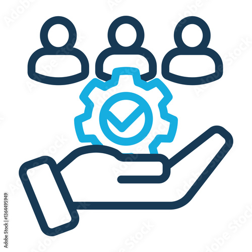 Support Icon Line Color Style for Team Building Pack Icon Themes