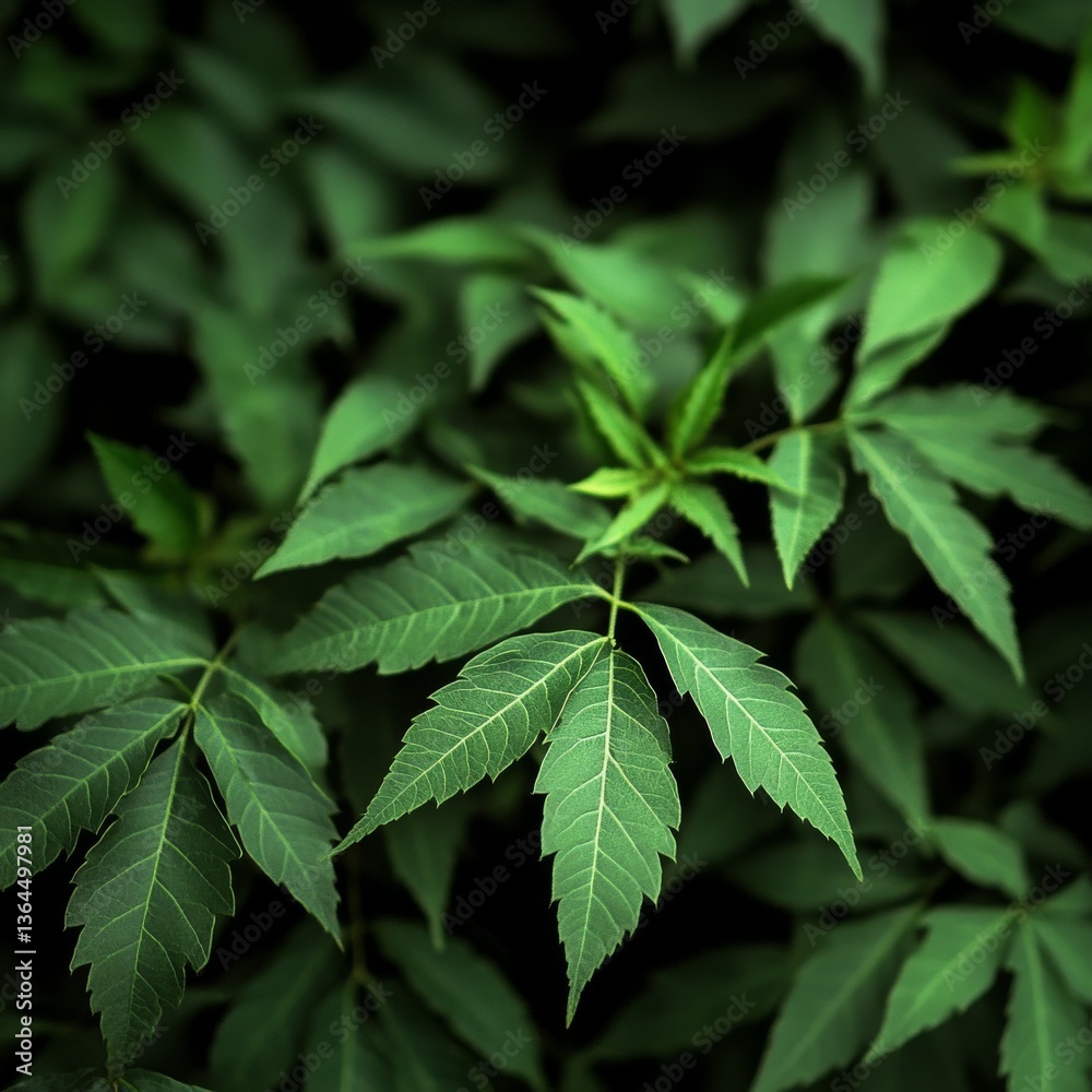Lush Green Foliage: A Close-Up View of Deciduous Leaves, Showcasing the Beauty and Detail of Nature's Delicate Patterns Lush Green Foliage: A Close-Up View of Deciduous Leaves, Showcasing the Beauty and Detail of Nature's Delicate Patterns