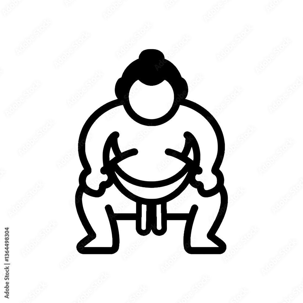 Sumo Wrestler Outline Vector SVG Design Sumo Wrestler Outline Vector SVG Design