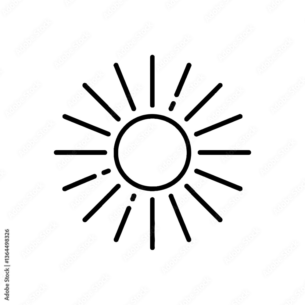 Sun Rays Minimalistic Outline SVG Vector, line art Sun Rays Minimalistic Outline SVG Vector, line art