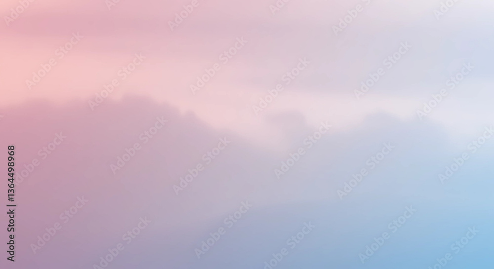 Fototapeta premium Pastel colored sky with soft clouds in a dreamy scene
