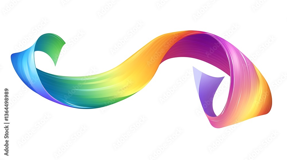 Fototapeta premium Colorful Swirling Ribbon Design.