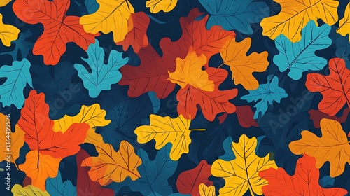 Autumn Leaves Background Pattern. (15)