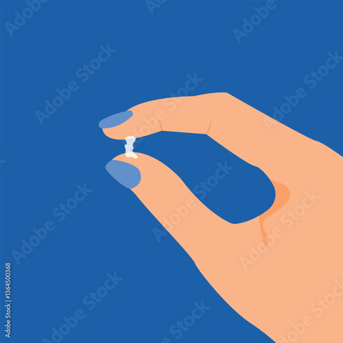 White sticky vaginal discharge in hand woman against isolated background. vector illustration. Vaginal discharge icon. woman vaginal healths.